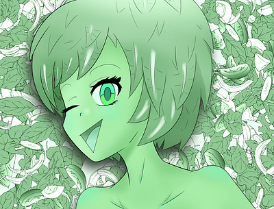 cabbage girl anime anime illustration cabbage girl