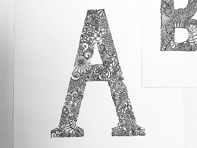 Intricate letters drawing illustration letters pattern sketch typography