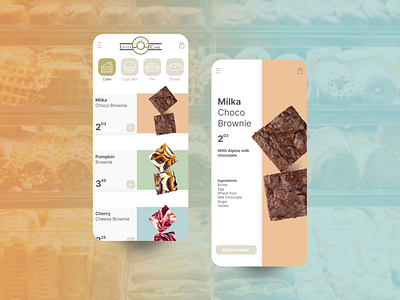 UI for online bakery app design figma graphic design illustration onlineshop ui