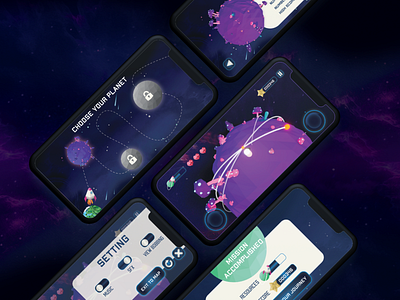 SpaceBound Mobile game figma game illustration ui vector