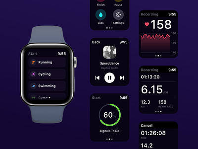 Activity Watch App Shot app applewatch design fitness lviv mobile sport ui ukraine ux watch workout