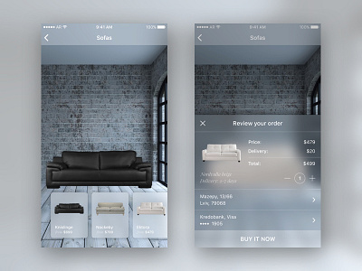 Mobile App concept for AR app ar augmentedreality design ios lviv mobile sofa ui ukraine ux