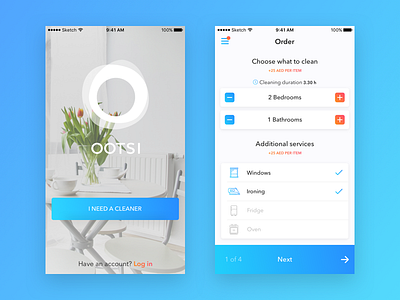 OOTSI Cleaning App app cleaning logo lviv mobile ui ukraine ux