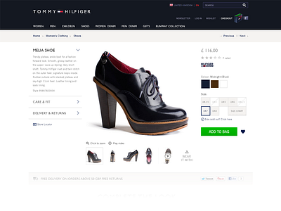 Tommy e-commerce clothing e commerce fashion shoes tommy hilfiger ui ux
