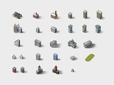 Buildings Set app buildings game isometric set