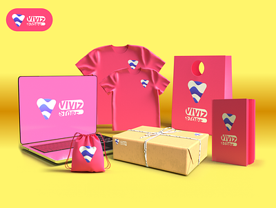 Viviz Store 3d mockup Prototype 3d mockup branding design graphic design illustration logo