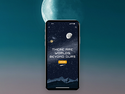 Space themed mobile landing page