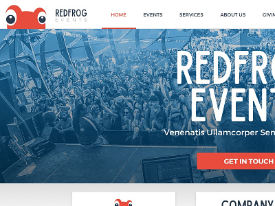 Red Frog Homepage clean color design flat homepage red frog web design website