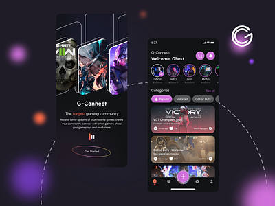 Gaming Community app UI app design ui ux