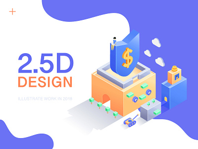 2.5d app clean design illustration illustrator typography ui vector web website