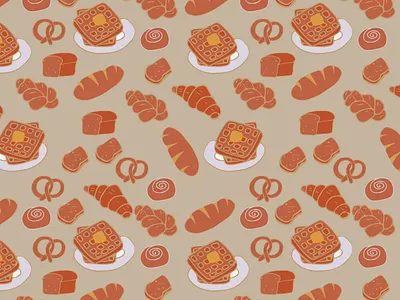 Pastry🧇🥐 branding illustration illustrator pattern seamlesspattern surfacedesign vector