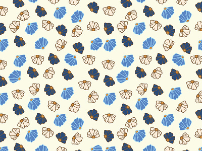 Bluish Flowers🦋 branding floral illustration illustrator seamlesspattern surfacedesign vector