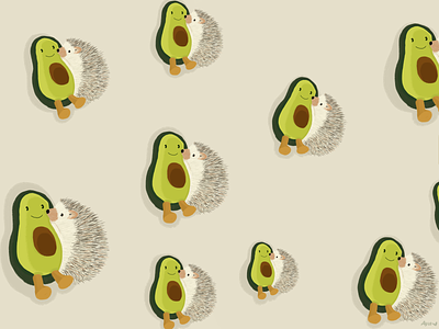 Avocado Hedgehog🦔🥑 illustration pattern photoshop surfacedesign