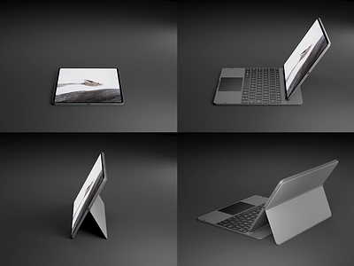Modular Tablet Concept 3d concept hinge idea industrial design kickstand laptop modular product design render system tablet