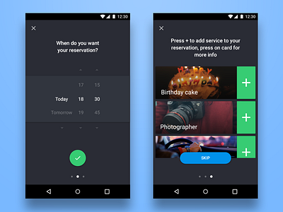 Table reservations V2 android design material reservations table ui ux