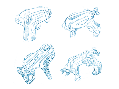 Sci-Fi guns Procreate sketches apple futuristic guns ipad pencil procreate sci fi sketch space