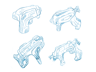 Sci-Fi guns Procreate sketches