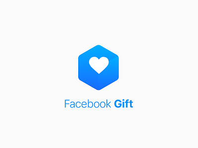 Facebook Gift Logo concept facebook gift heart logo minimal