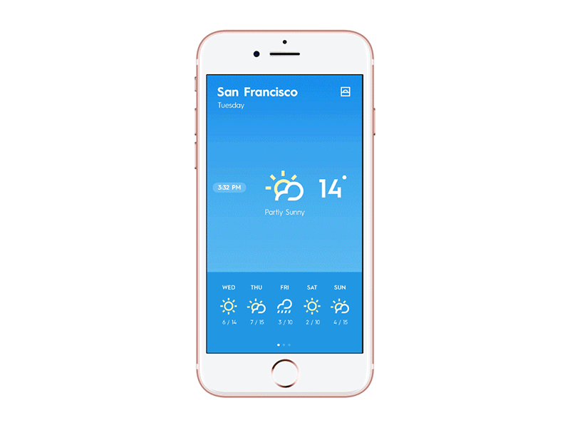 Minimal Weather icon interaction interactive minimal slider ui ux weather