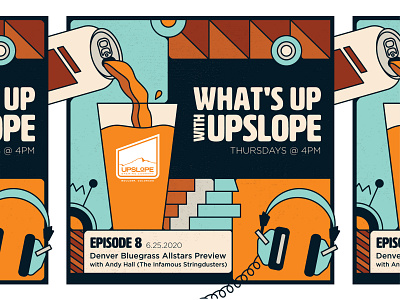 What's Up with Upslope beer design illustration podcast retro