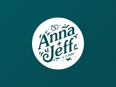 Anna + Jeff lettering logo wedding
