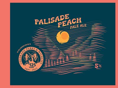 Upslope's Palisade Peach Pale Ale anniversary beer beer can can label illustration label pale ale palisade peach
