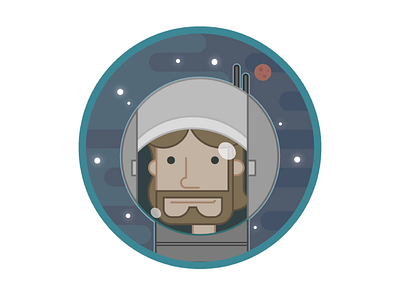 Look, Mom! I'm on Dribble! astronaut first throw flat illustrator mars sci fi space space x vector