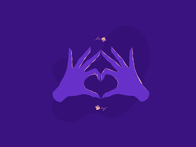 LOVE art celebratelove draw drawing dribbbleweeklywarmup hand hands heart illustration love purple valentine valentine day weeklywarmup