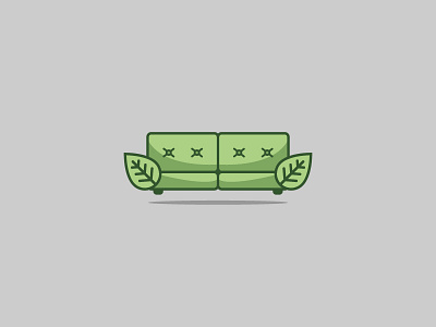 Eco couch art couch eco ecology furniture green leaf sofa vector