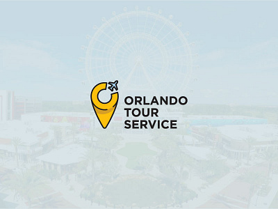 Logo for travel company air color identity logo orlando pin rest service tour travel yellow