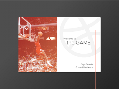 Welcome to the Game art ball black card clean design dribbble grey invite red ui welcome