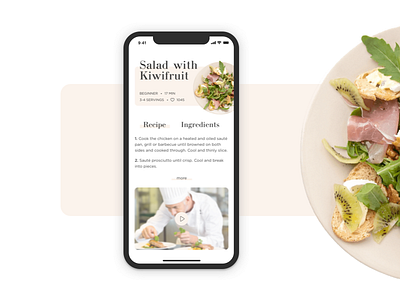 Recipe app screen app concept design food interface ios iphone mobile recipe ui ux