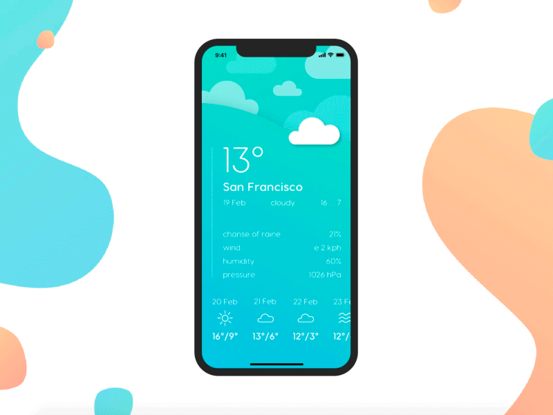 Weather app screen