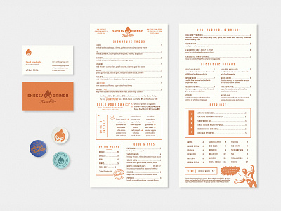 Smokey Gringo Menu & Collateral branding business card identity illustration logo menu restaurant stationery typography