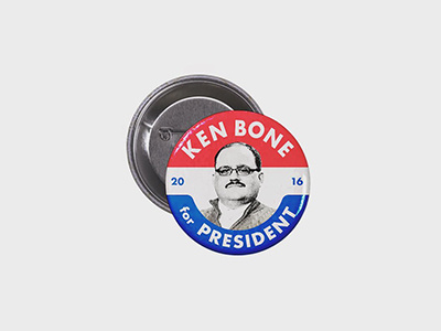 Bone 2016 branding button election hillary ken bone patriotic pin political trump
