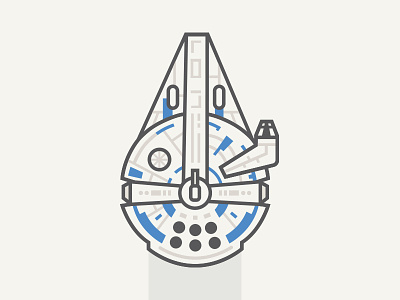 Lando's Falcon falcon han solo illustration lando millennium falcon simple solo spaceship star wars vector vehicle