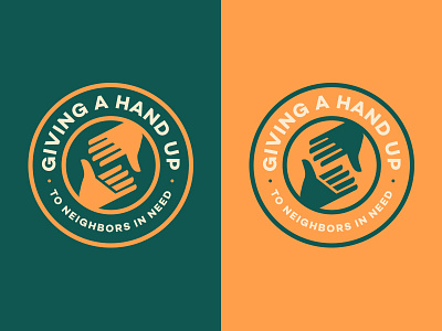 Give a Hand Up crest emblem hands logo vector