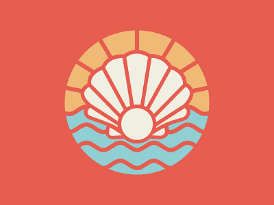 Seashell Things badge beach coastal crest emblem identity illustration logo sea texture tropical vector