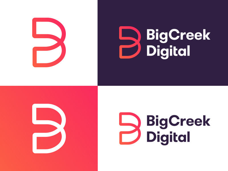 Big Creek Digital Final web marketing mark icon design branding emblem type illustration vector identity typography logo