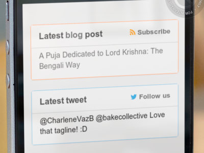 Blog and twitter widget in Milaap footer css design html