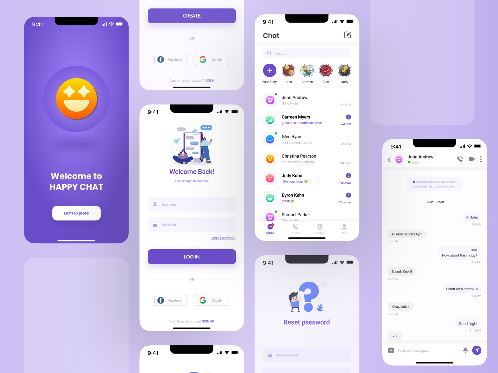 Happy Chat - Messaging Application by Nikhil Kumbhani on Dribbble