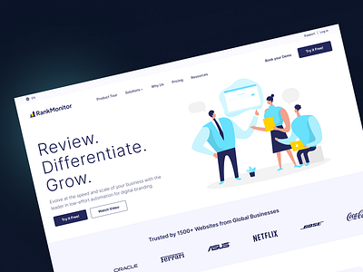 RankMonitor - Digital Marketing Landing Page figma landing seo landing page ui userinterace uxui web web design webdesign