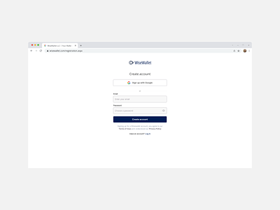 WiseWallet - Sign Up Page banking clean design fintech login minimal register page registration page sign up signup signup form signup page typography ui user registration user signup page ux wallet app web website
