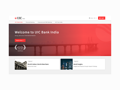 UIC - Banking Landing Page Website