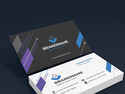 Abstract Patterned Business Card Layout contact contemporary