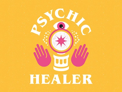 Psychic Healer Mark brand branding logo patch script type typography