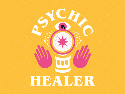 Psychic Healer Mark brand branding logo patch script type typography