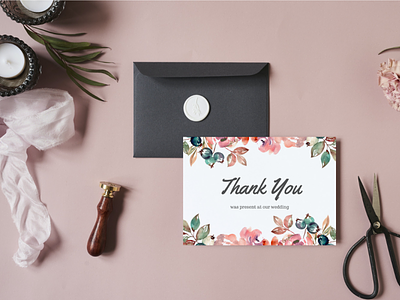 Thank you card wedding preview design greeting card illustration invitation thank wedding wedding template you