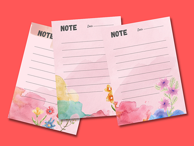 Daily Notes watercolor planner idea design note watercolor