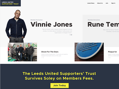 Working on a new look for the Leeds United Supporters' Trust...